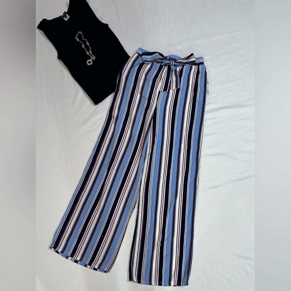 Striped Blue and White Women's Pants